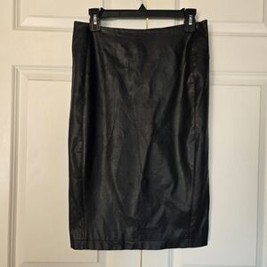 Black Faux Leather Skirt